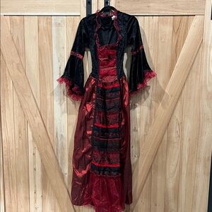 Elegant Costume Red and Black Gown - Halloween costume